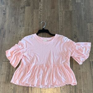 Altered State Pink Ruffle Sleeve Top